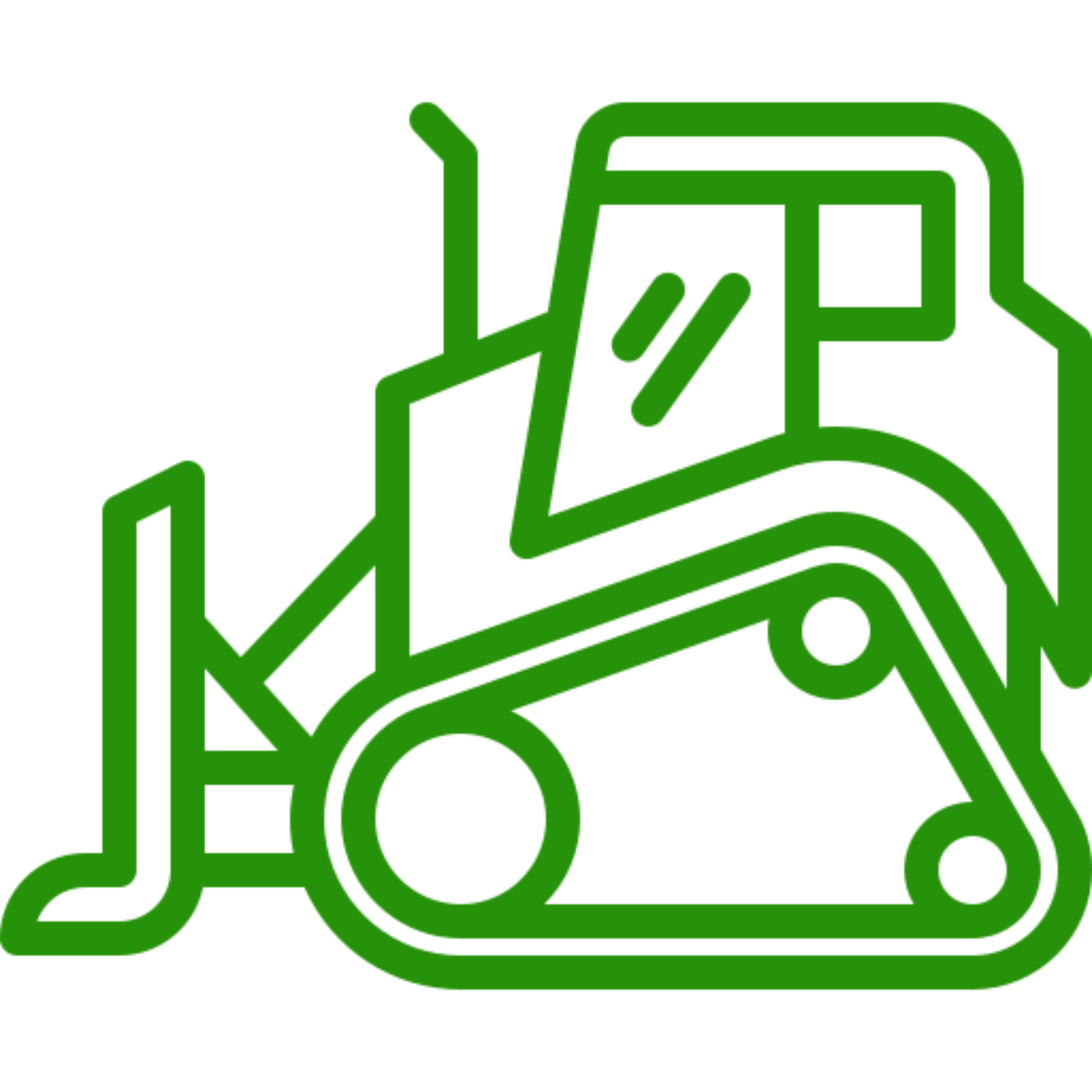 Bulldozer icon in green outline